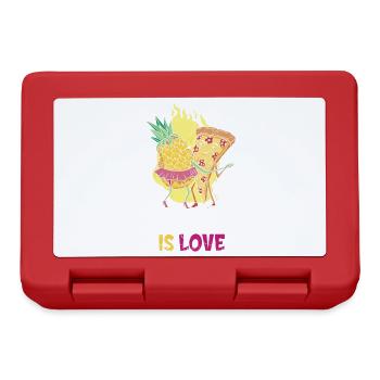 Love Is Love, Pineapple And Pizza Design For The - Lunchbox - red - Front