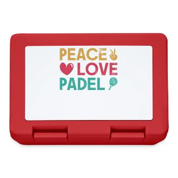 Peace Love Padel Racket Design For Padel Tennis - Lunchbox - red - Front