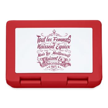 les meilleures naissent en décembre, Décembre 1985 - Boîte à goûter - rouge - Devant