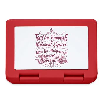 les meilleures naissent en décembre, Décembre 1973 - Boîte à goûter - rouge - Devant