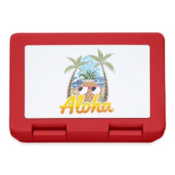 Aloha Ananas Und Pine Tree Design Für Den Strand - Brotdose - Rot - Vorne