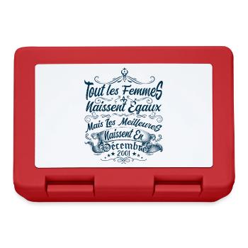 les meilleures naissent en décembre, Décembre 2001 - Boîte à goûter - rouge - Devant