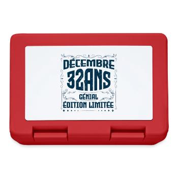 Anniversaire Décembre 32 ans, Cadeau Anniversaire - Boîte à goûter - rouge - Devant