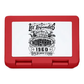 Les Légendes Sont Nées En Novembre 1960 Cadeau - Boîte à goûter - rouge - Devant