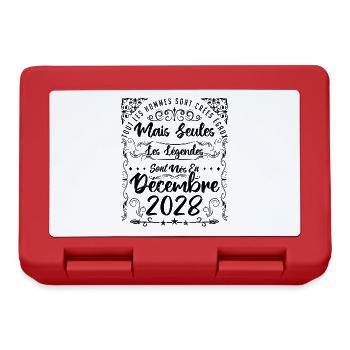 Légendes Sont Nées En Décembre 2028, Anniversaire - Boîte à goûter - rouge - Devant