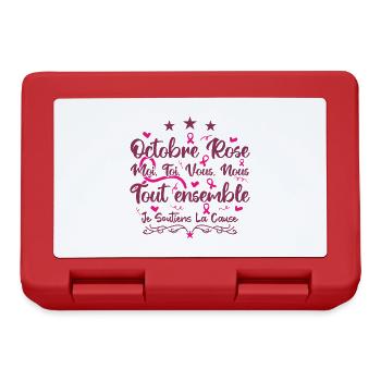 Octobre Rose , Tout Ensemble Je Soutiens La cause - Boîte à goûter - rouge - Devant