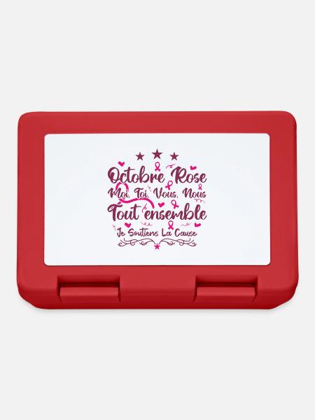 Octobre Rose , Tout Ensemble Je Soutiens La cause - Boîte à goûter - rouge