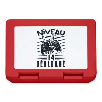 Niveau 14 Débloqué | cadeau de joueur - Boîte à goûter - rouge - Devant