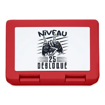 Niveau 25 Débloqué | cadeau de joueur - Boîte à goûter - rouge - Devant