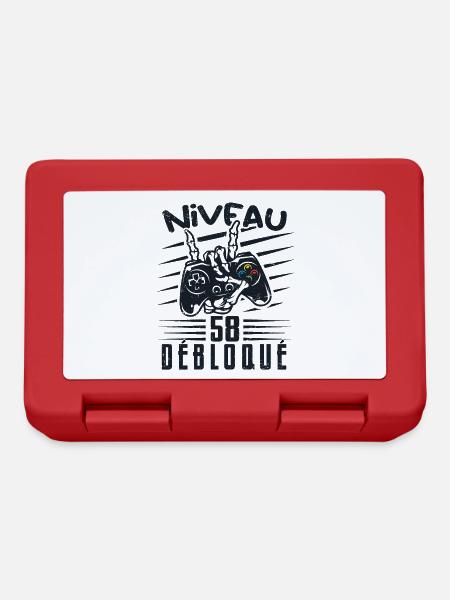Niveau 58 Débloqué | cadeau de joueur - Boîte à goûter - rouge
