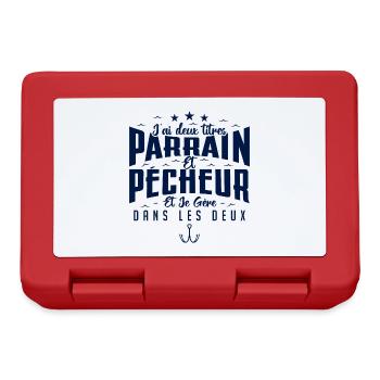 Parrain et pêcheur cadeau drôle pêche - Boîte à goûter - rouge - Devant