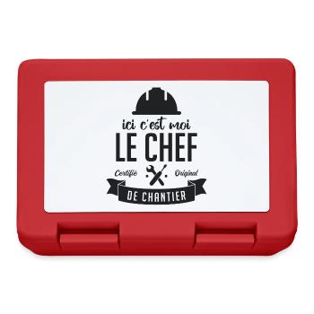 Ici c'est moi le Chef de Chantier - Boîte à goûter - rouge - Devant