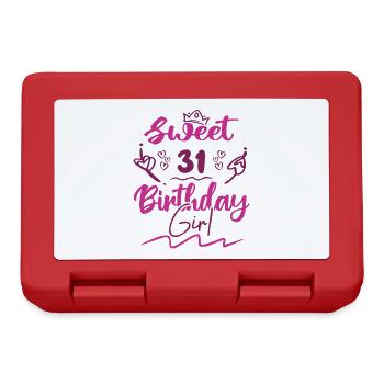 Sweet 31 birthday girl | Gift Birthday - Lunchbox - red - Front