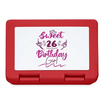 Sweet 26 birthday girl | Gift Birthday - Lunchbox - red - Front