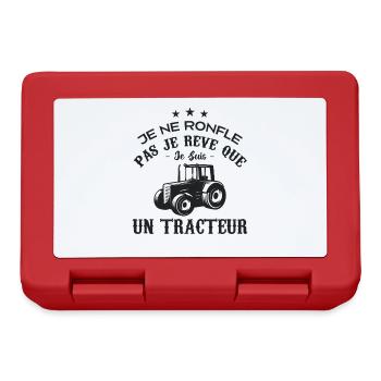 Je ne ronfle pas je rêve que je suis un tracteur - Boîte à goûter - rouge - Devant