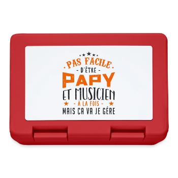 Pas Facile d’être Papy et Musicien à al Fois - Boîte à goûter - rouge - Devant