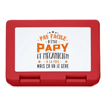 Papa Mécanicien - Boîte à goûter - rouge - Devant