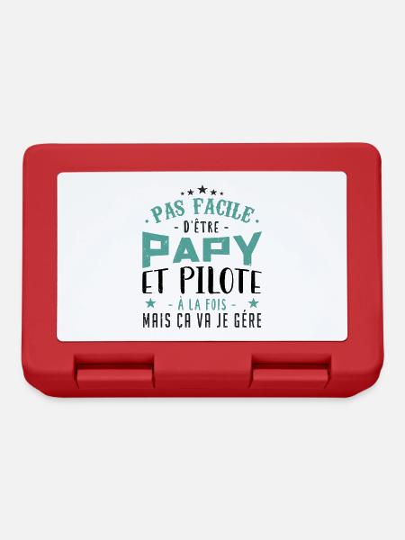 Papy Pilote - Boîte à goûter - rouge