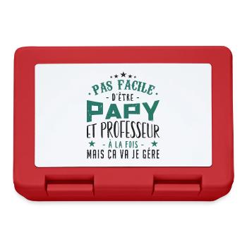 Papy et professeur | cadeau - Boîte à goûter - rouge - Devant