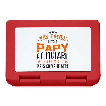 Papy motard moto | fête des pères - Boîte à goûter - rouge - Devant