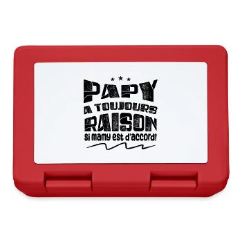 Papy A Toujours Raison Si Mamy Est D'accord - Boîte à goûter - rouge - Devant
