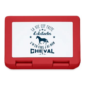 j'm'en fous j'ai mon cheval - Boîte à goûter - rouge - Devant