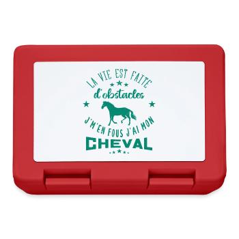 La Vie Est Faite D'obstacles | Équitation Cheval - Boîte à goûter - rouge - Devant