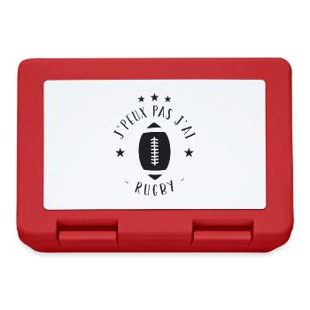 humour rugby - je peux pas j'ai rugby - Boîte à goûter - rouge - Devant
