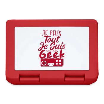 Je peux tout je suis geek - Boîte à goûter - rouge - Devant