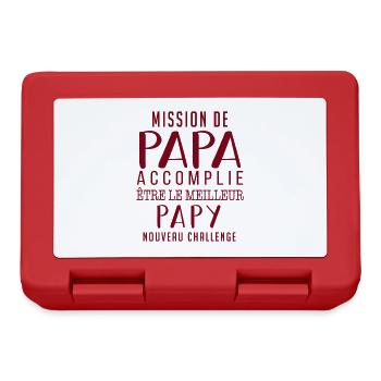 MISSION DE PAPA ACCOMPLIE - FUTUR PAPY - Boîte à goûter - rouge - Devant