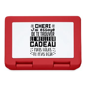 Chéri Saint Valentin Amour Couple | Humour - Boîte à goûter - rouge - Devant