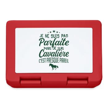 je ne suis pas parfaite mais je suis cavalière - Boîte à goûter - rouge - Devant