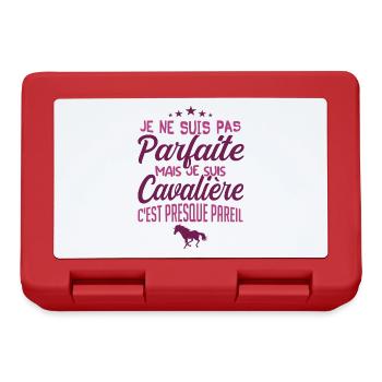 Pas Parfaite mais Cavalière | Humour Femme - Boîte à goûter - rouge - Devant