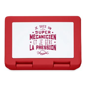 Super mécanicien Cadeau humour personnalisé - Boîte à goûter - rouge - Devant