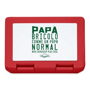 Papa Bricolo Humour Cadeau Homme Bricoleur Drôle - Boîte à goûter - rouge - Devant