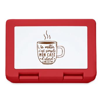 café humour, café du matin citation, - Boîte à goûter - rouge - Devant