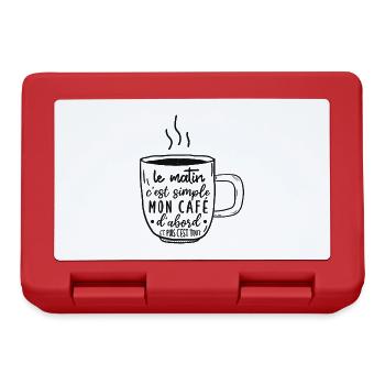 café humour, café du matin citation, - Boîte à goûter - rouge - Devant