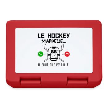 le hockey m'appelle il faut que j'y aille ! cadeau - Boîte à goûter - rouge - Devant