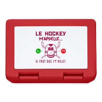 le hockey m'appelle il faut que j'y aille ! cadeau - Boîte à goûter - rouge - Devant