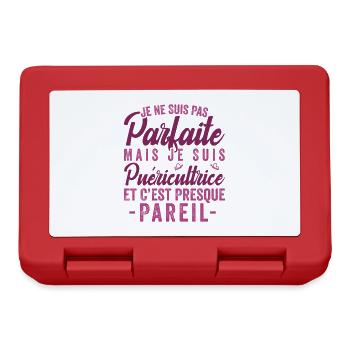 Je Ne Suis Pas Parfaite Mais Je Suis Puéricultrice - Boîte à goûter - rouge - Devant