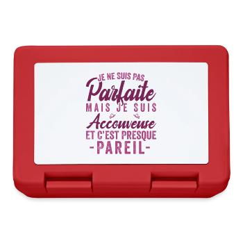 Je Ne Suis Pas Parfaite Mais Je Suis accouveuse - Boîte à goûter - rouge - Devant