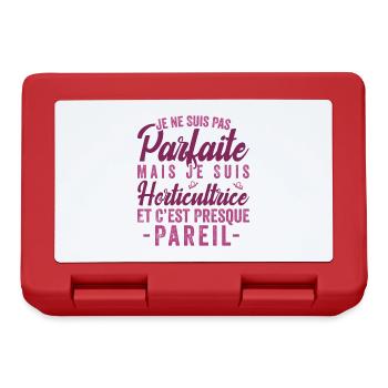 Je Ne Suis Pas Parfaite Mais Je Suis horticultrice - Boîte à goûter - rouge - Devant