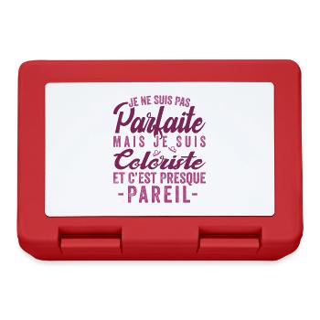 Je Ne Suis Pas Parfaite Mais Je Suis Coloriste - Boîte à goûter - rouge - Devant