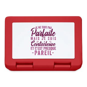 Je Ne Suis Pas Parfaite Mais Je Suis contrôleuse - Boîte à goûter - rouge - Devant