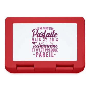 Je Ne Suis Pas Parfaite Mais Je Suis technicienne - Boîte à goûter - rouge - Devant