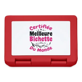 Certifiée Meilleure Bichette Du Monde, Cadeau - Boîte à goûter - rouge - Devant