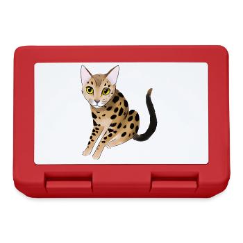 Bengalkatze - Brotdose - Rot - Vorne