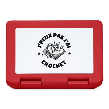 j'peux pas j'ai crochet humour couture - Boîte à goûter - rouge - Devant