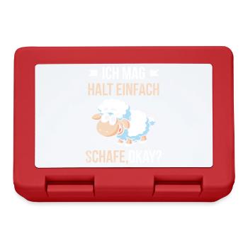 Ich mag einfach Schafe, Okay? Schaf - Brotdose - Rot - Vorne