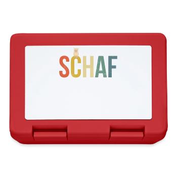 Retro Schaf Design, Schafe - Brotdose - Rot - Vorne